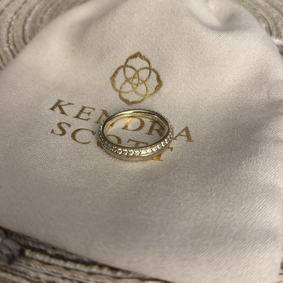 Vintage Kendra Scott SILVER Ring with CZ stones EUC  Sz 8 - Picture 8 of 9